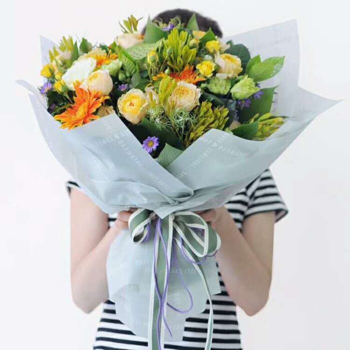 Loli Grid Flower Wrapping Paper for bouquet