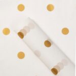 Caramel Dots Floral Wrapping Paper white gold