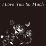 Romantic Rose Wrapping Paper black