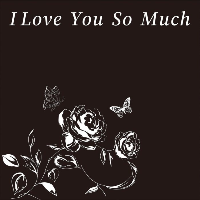 Romantic Rose Wrapping Paper black