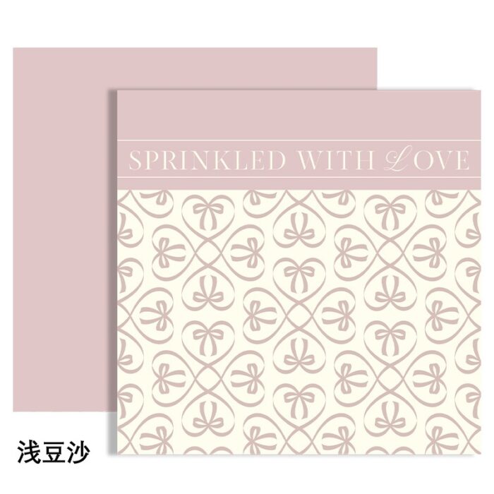 Heart to Heart Flower Wrapping Paper bean paste pink