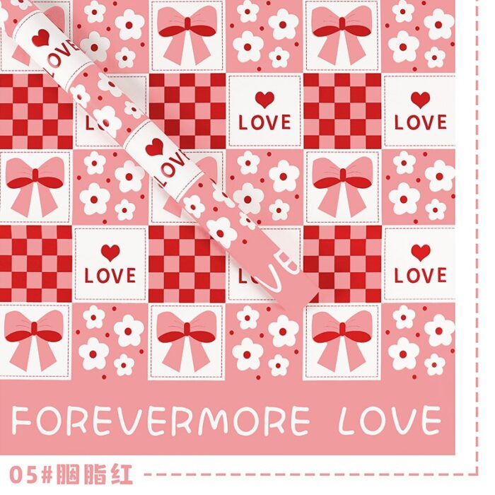 Sweetheart Lover Flower Wrapping Paper red