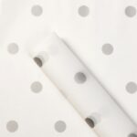 Caramel Dots Floral Wrapping Paper white silver