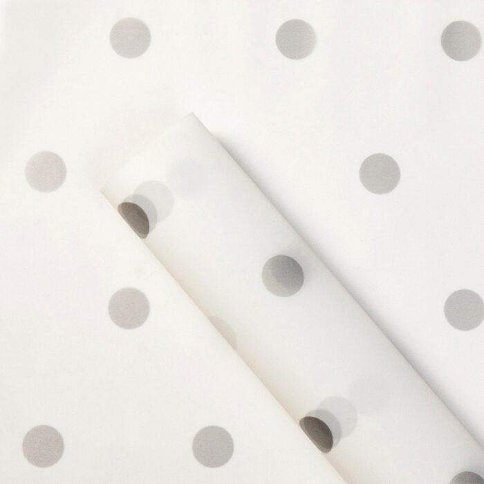 Caramel Dots Floral Wrapping Paper white silver