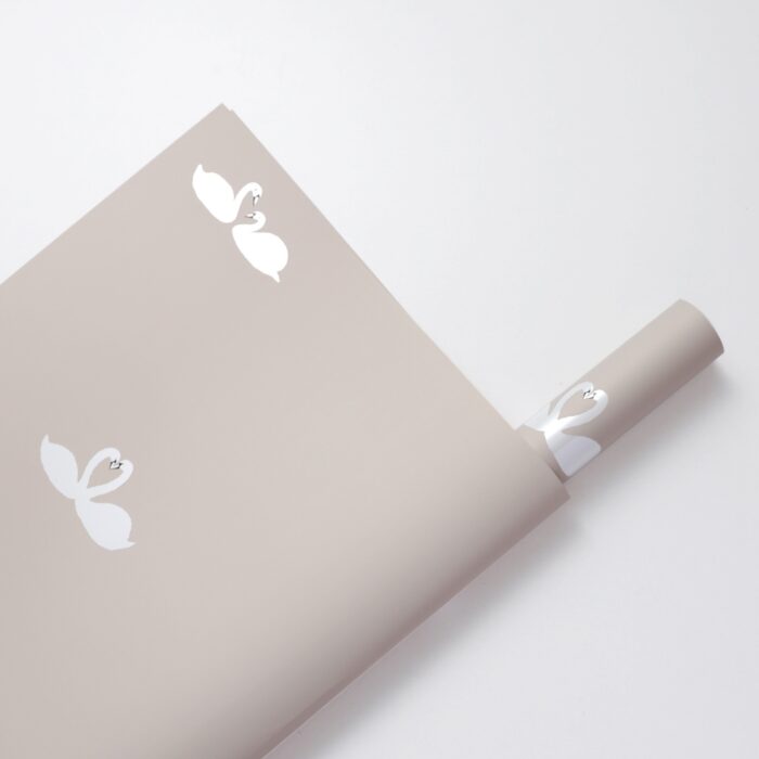 Swan Flower Wrapping Paper khaki