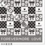 Sweetheart Lover Flower Wrapping Paper black