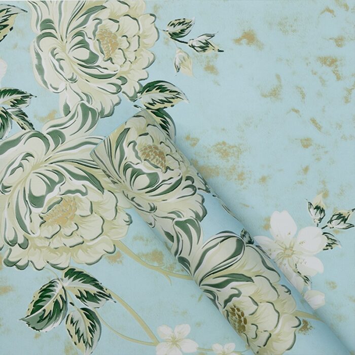 Fragrant Rose Wrapping Paper light blue