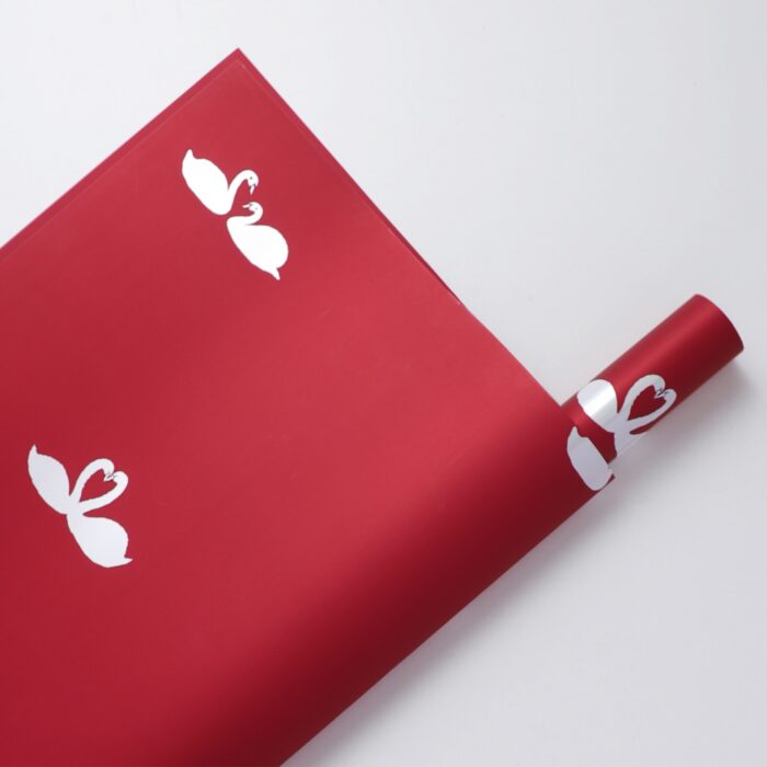 Swan Flower Wrapping Paper red