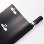 Swan Flower Wrapping Paper black