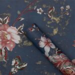 Fragrant Rose Wrapping Paper deep blue