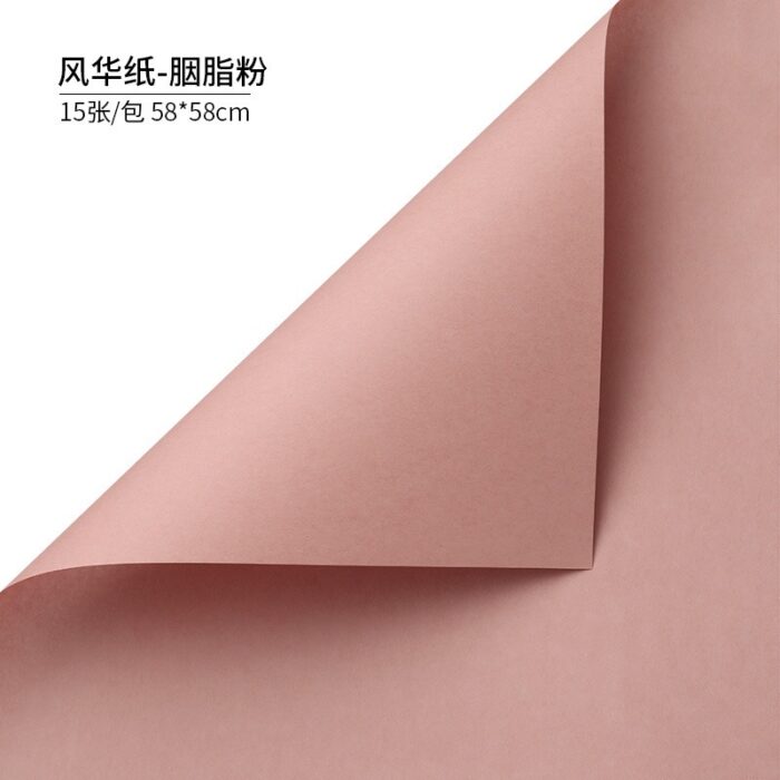 Monochrome Bouquet Wrapping Paper Rouge pink