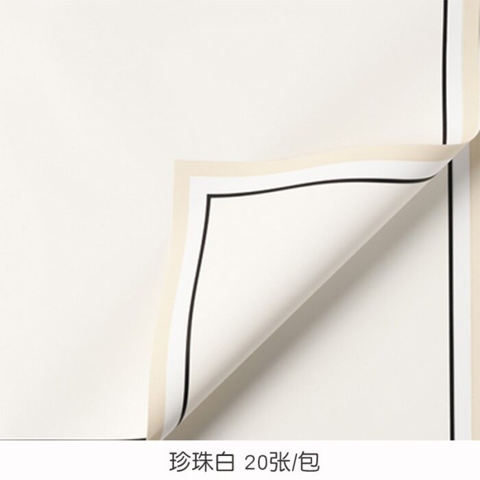 Memory Frame Flower Wrapping Paper pearl white