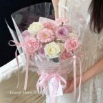 Simple Gold Letter Flower Wrapping Paper for bouquet