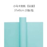 Sweet Macaron Floral Wrapping Paper light blue