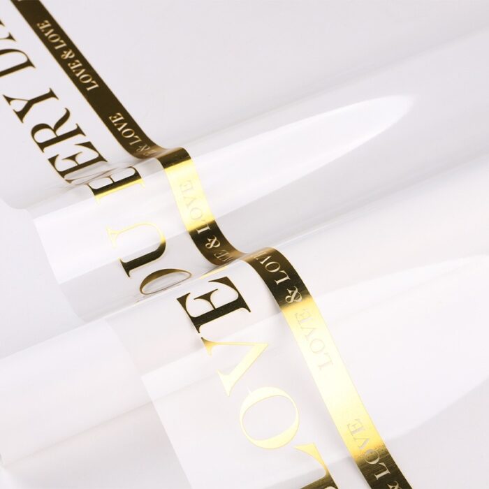Simple Gold Letter Flower Wrapping Paper gold