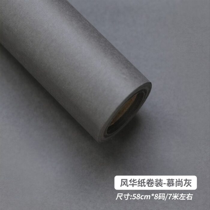 Monochrome Rose Bouquet Paper rolls deep grey