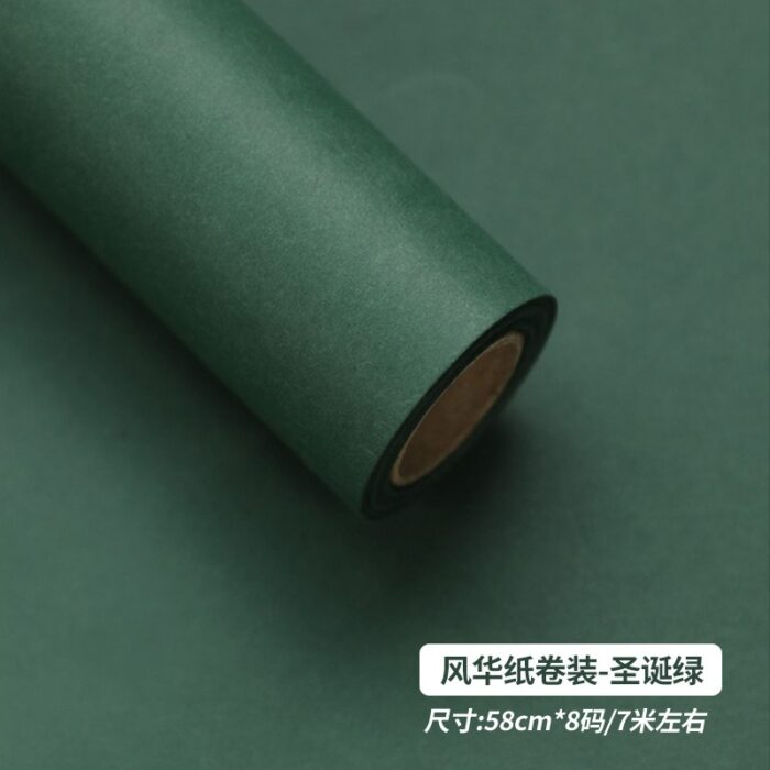 Monochrome Rose Bouquet Paper rolls Christmas green