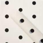 Caramel Dots Floral Wrapping Paper white black