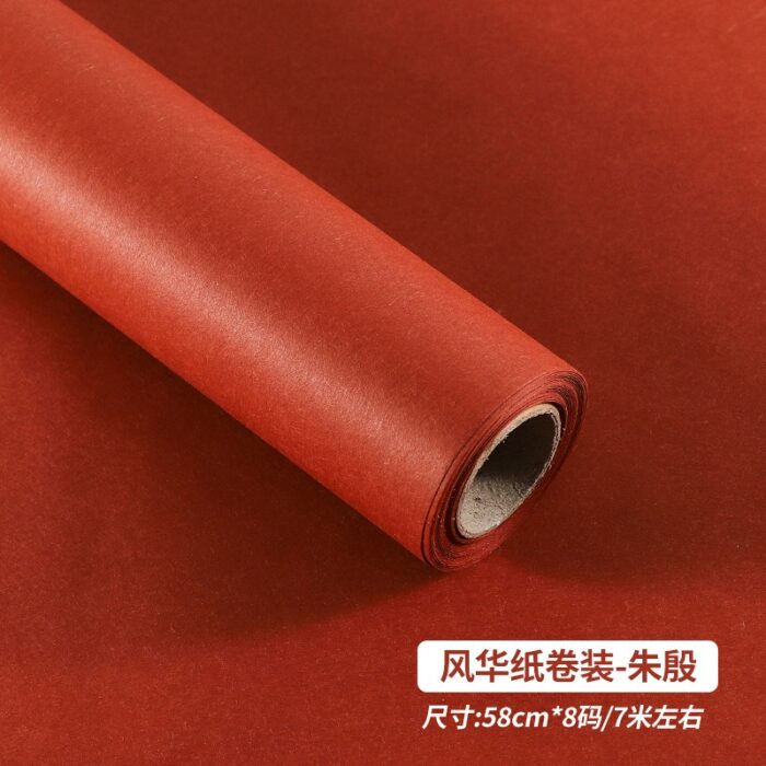 Monochrome Flower Wrapping Paper rolls red