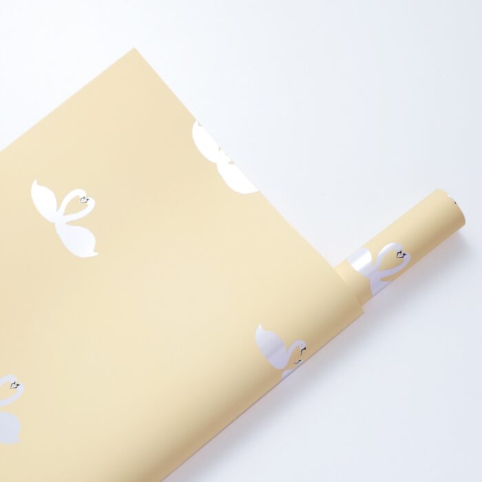 Swan Flower Wrapping Paper yellow