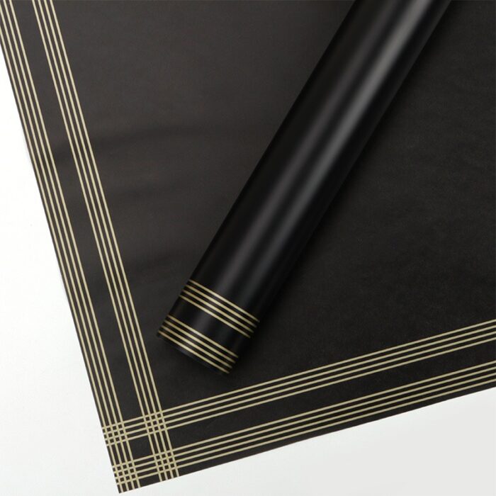 Nocturne Floral Wrapping Paper black