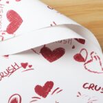 Heartbeat Bouquet Wrapping Paper white red heart