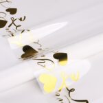 Simple Gold Letter Flower Wrapping Paper gold heart