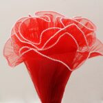 Pearl Wave Yarn floral decoration red