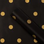 Caramel Dots Floral Wrapping Paper balck gold