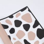 Giraffe Floral Wrapping Paper white black brown