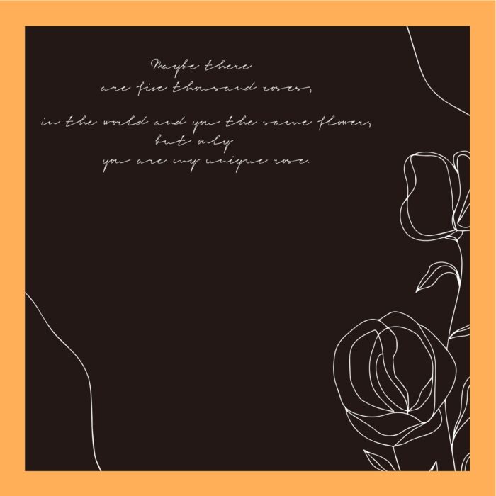 INS Style Floral Wrapping Paper black orange