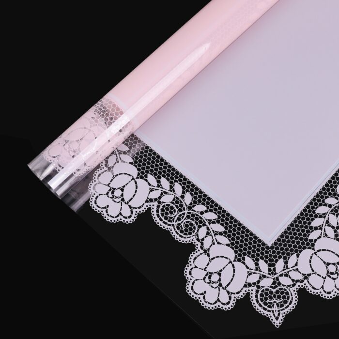 Little Lace Cellophane Bouquet Wrapping Paper pink
