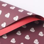 Little Heart Bouquet Wrapping Paper wine red