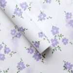 Spring Floral Print Wrapping Paper purple