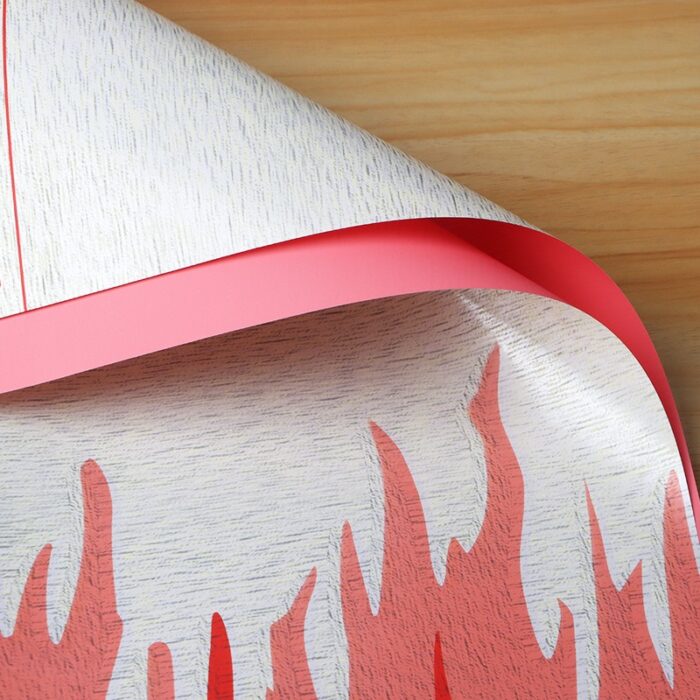 Coral Secret Floral Wrapping Paper red