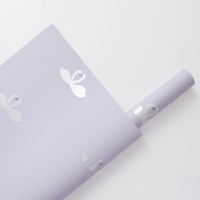 Swan Flower Wrapping Paper purple