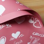 Heartbeat Bouquet Wrapping Paper red