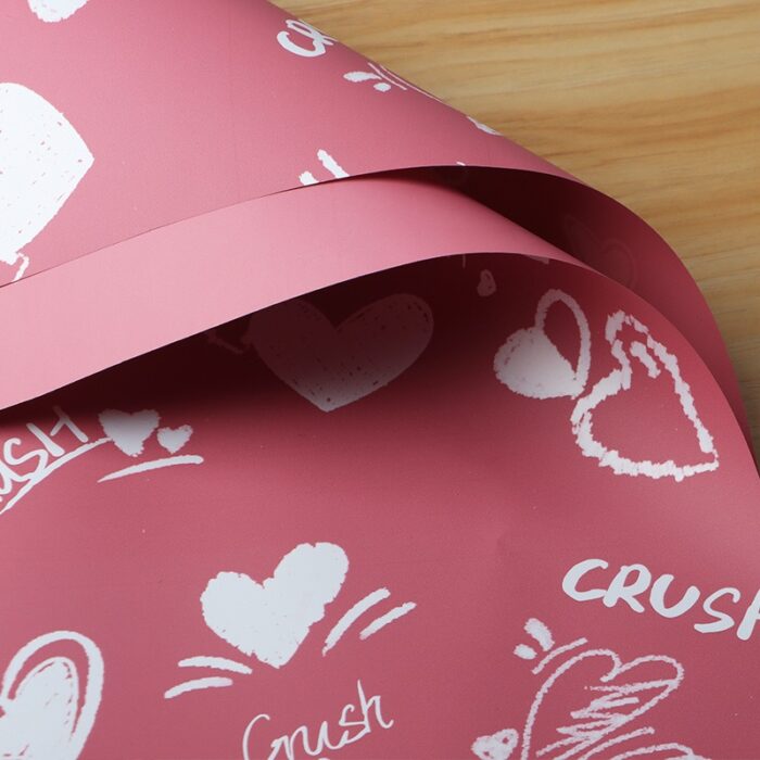 Heartbeat Bouquet Wrapping Paper red