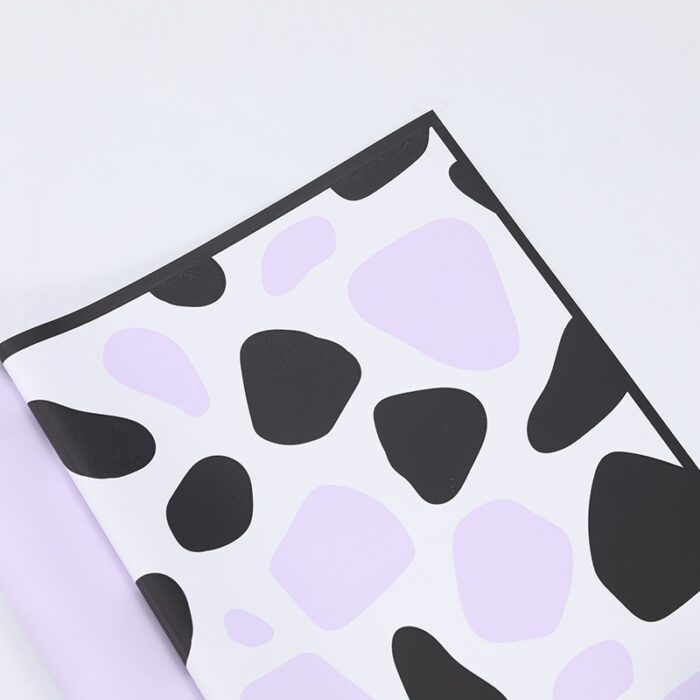 Giraffe Floral Wrapping Paper white black purple