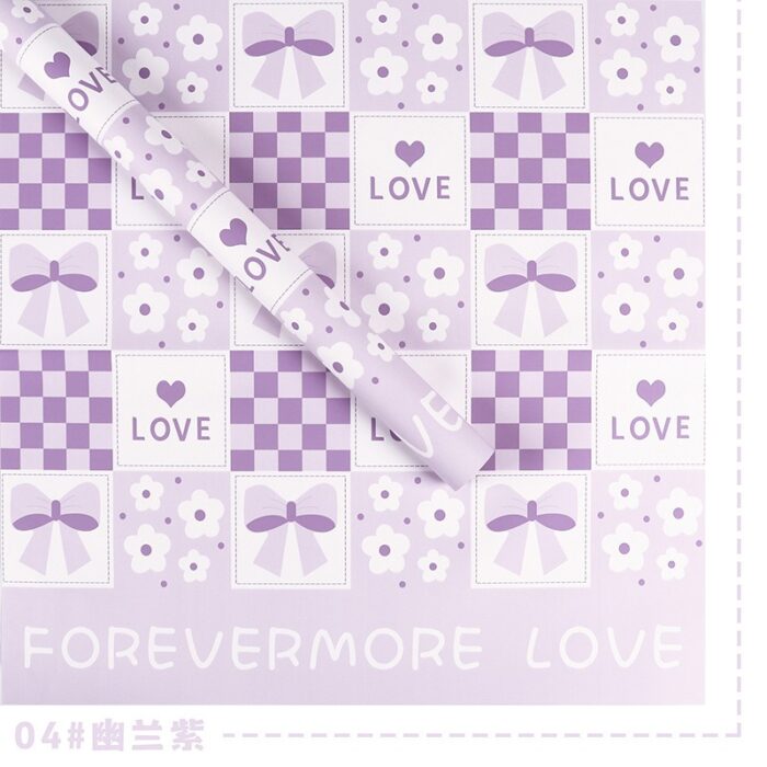 Sweetheart Lover Flower Wrapping Paper purple