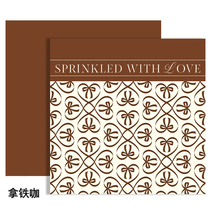 Heart to Heart Flower Wrapping Paper coffee Heart to Heart Flower Wrapping Paper coffee