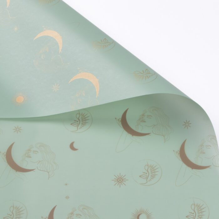 Moon Goddess Bouquet Wrapping Paper green