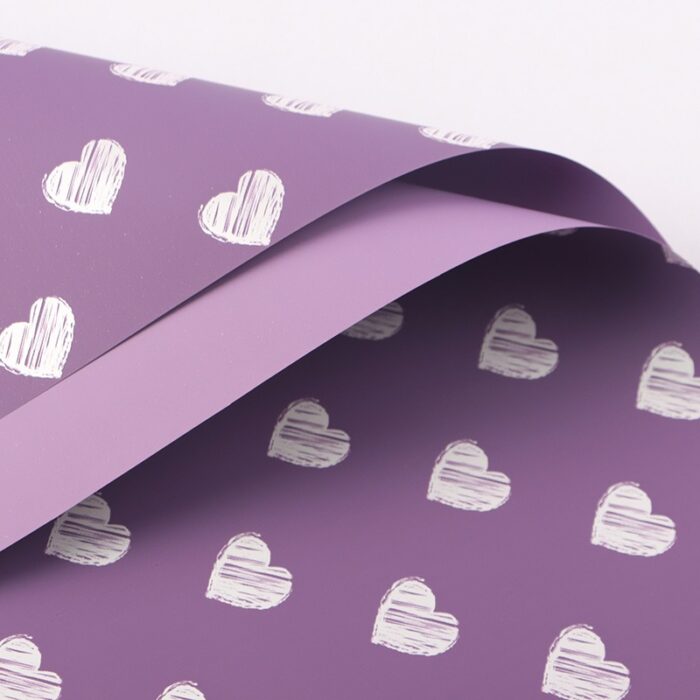 Little Heart Bouquet Wrapping Paper purple