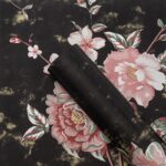 Fragrant Rose Wrapping Paper black