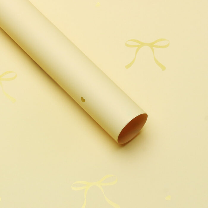 gold Heart Knot yellow Bouquet Wrapping Paper