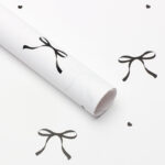 black Heart Knot white Bouquet Wrapping Paper