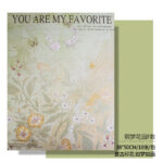 Dream Garden Flower Wrapping Paper Matcha