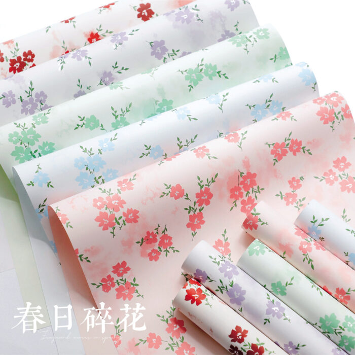 Spring Floral Print Wrapping Paper waterproof floral wrap 56x56 cm
