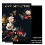 Dream Garden Flower Wrapping Paper black