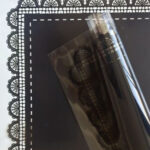 Lace-Edged Cellophane Flower Wrapping Paper black